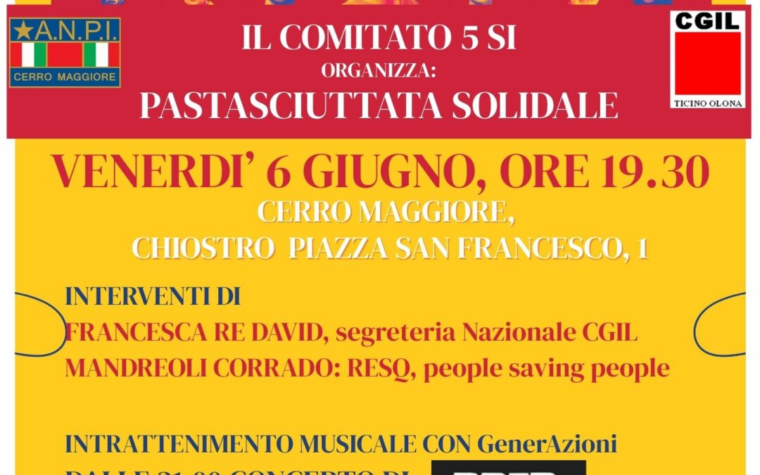 6 GIUGNO CENA SOLIDALE